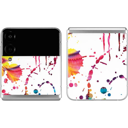 Chromatic Splatter White Galaxy Z Flip4 5G Skin